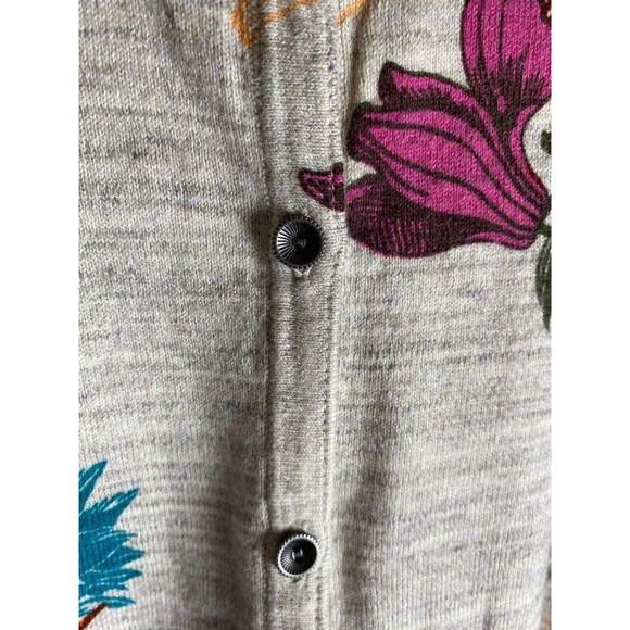 CJ Banks Women's Top 1X Beige Floral Cotton Button Front - Picture 5 of 11